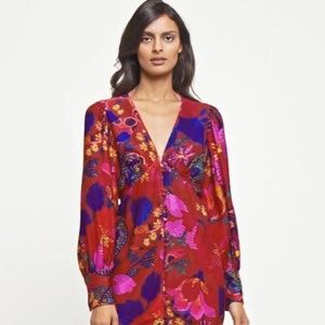 Farm Rio Snake Garden Red Button Mini Dress - STUNNING!!!  Size Small NWT